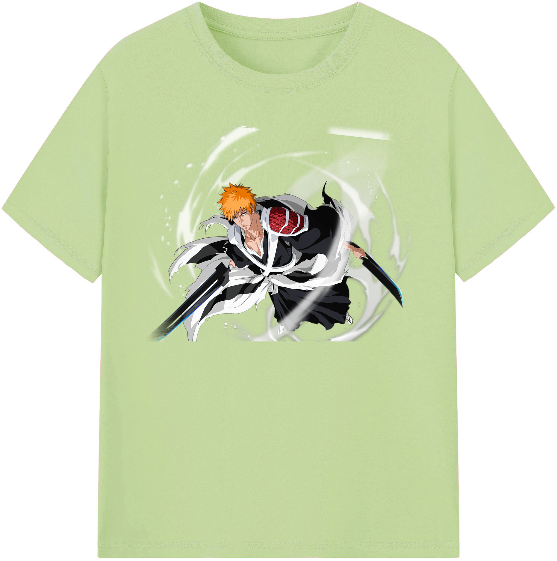 （画像用） ブリーチ 黒崎一護（くろさき いちご）BLEACH Kurosaki Ichigo 綿100％半袖Tシャツ（フロントプリント）